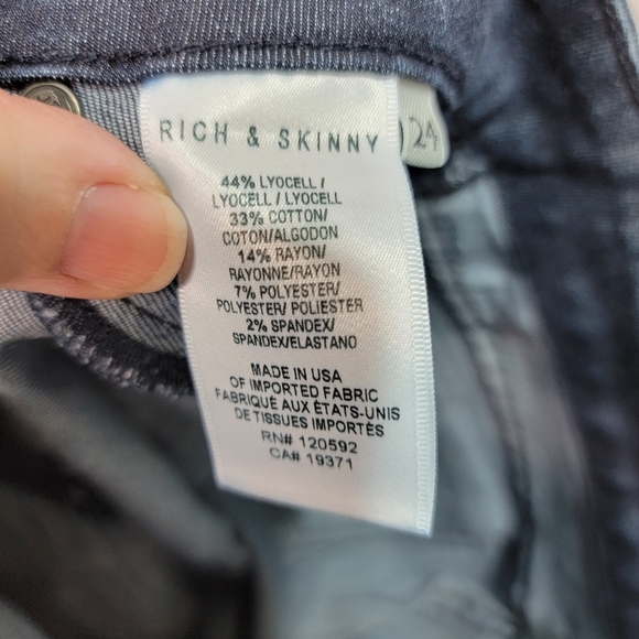 Rich & Skinny Women's Skinny Jeans Indigo Rinse Dark Wash Size 24. - Picture 5 of 7